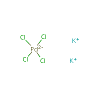 Potassium tetrachloropalladate(II) formula graphical representation