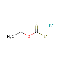 Potassium xanthogenate formula graphical representation