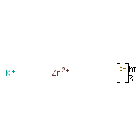 Potassium zinc fluoride formula graphical representation