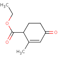 Ethyl 2-methyl-4-oxocyclohex-2-enecarboxylate formula graphical representation