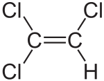 Trichloroethylene formula graphical representation