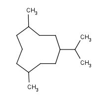 1,7- Dimethyl-4-(1-methylethyl)cyclodecane formula graphical representation