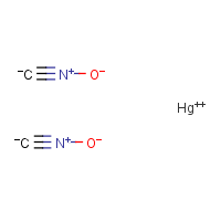 Mercury II fulminate formula graphical representation