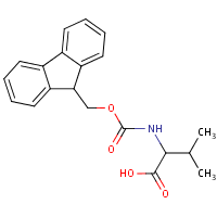 N-((9H-Fluoren-9-ylmethoxy)carbonyl)-L-valine formula graphical representation