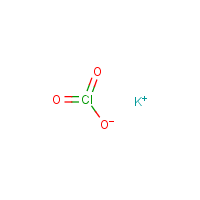 Potassium chlorate formula graphical representation