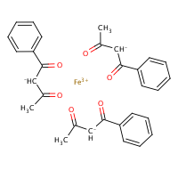Ferric benzoylacetonate formula graphical representation