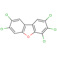 2,3,4,7,8-Pentachlorodibenzofuran formula graphical representation