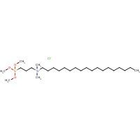 3-(Trimethoxysilyl)propyl dimethyl octadecyl ammonium 
chloride formula graphical representation
