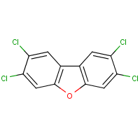 2,3,7,8-Tetrachlorodibenzofuran formula graphical representation