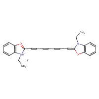 3,3'-Diethyloxatricarbocyanine iodide formula graphical representation