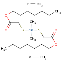 Dimethyltin bis(isooctyl mercaptoacetate) formula graphical representation