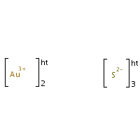 Gold trisulfide formula graphical representation