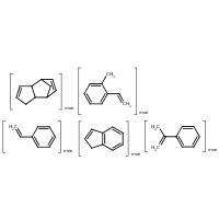 4,7-Methano-1H-indene, 3a,4,7,7a-tetrahydro-, polymer with ethenylbenzene, ethenylmethylbenzene, 1H-indene and (1-methylethenyl)benzene formula graphical representation