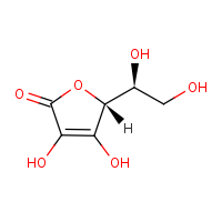Ascorbic acid formula graphical representation