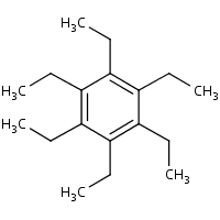 Hexaethylbenzene formula graphical representation