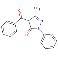 4-Benzoyl-3-methyl-1-phenylpyrazol-5-one formula graphical representation